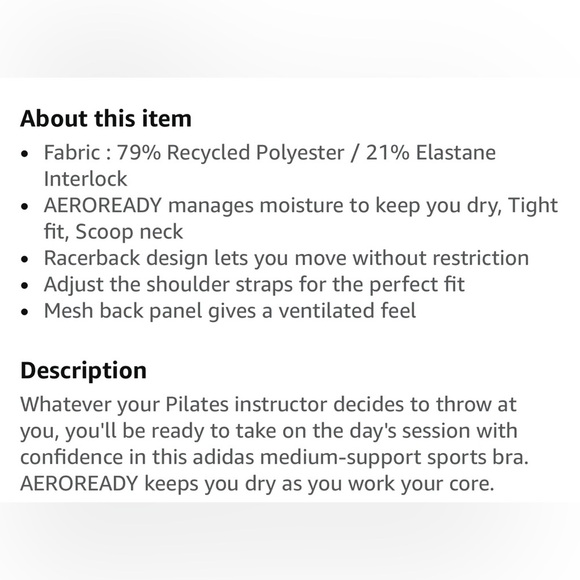 adidas Pop Stitch Sports Bra- Small - Picture 9 of 9